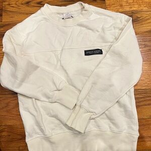 Zara Men's Off-White Crewneck Sweater